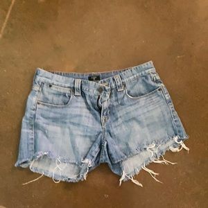 Cutoff jean shorts